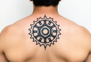 tribal bicycle cog tattoo idea