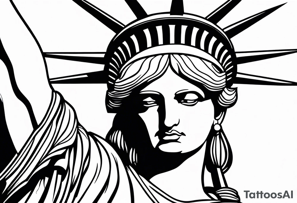 Lady liberty wearing New York rangers jersey tattoo idea