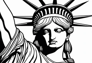 Lady liberty wearing New York rangers jersey tattoo idea