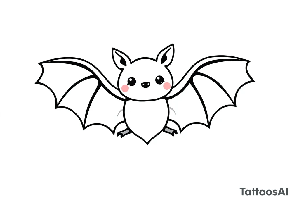 cute bat tattoo idea
