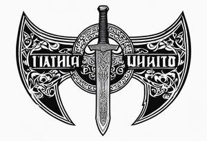 Valhalla viking shield hatchet sword tattoo idea