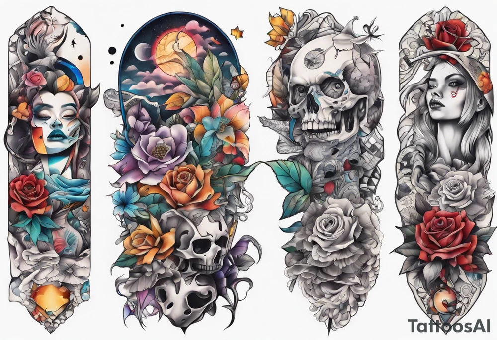 patchwork tattoo for full arms tattoo idea