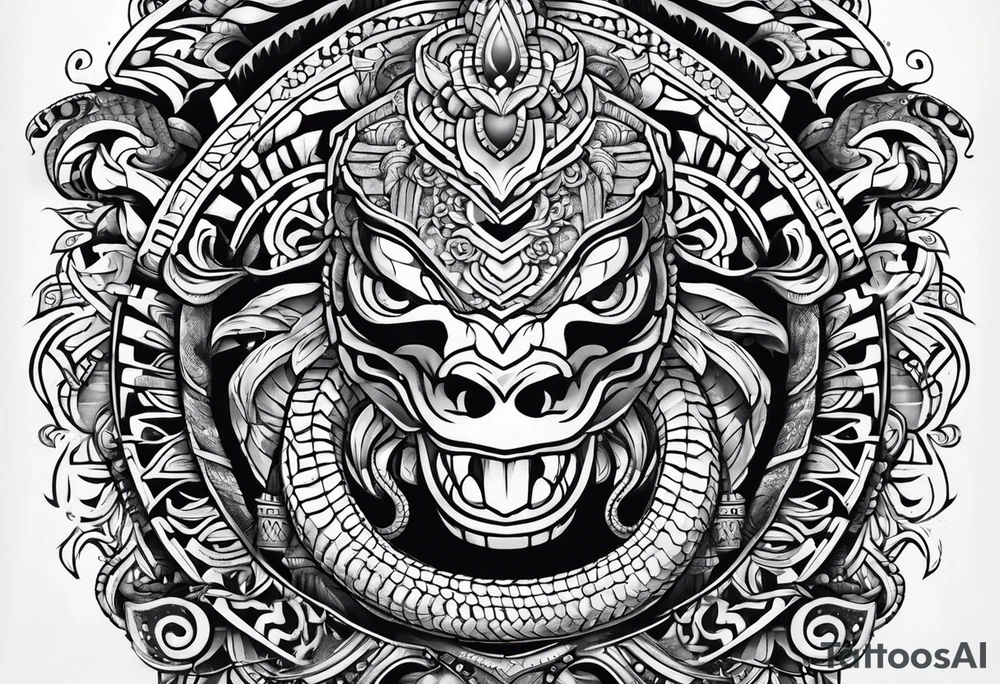 Aztec snake tattoo idea