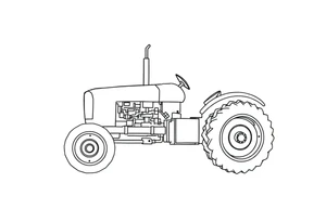 feminine tractor fine line tattoo idea