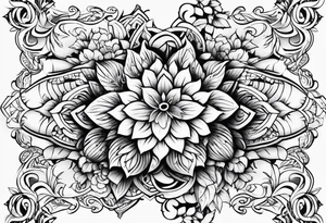 Tribal, flowers, thigh tattoo idea