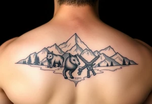 Masculin, country, mountains, wildlife, nature, racing , father of 4,
blue collar sleeve tattoo idea