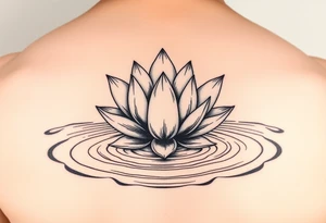 serene lotus flower emerging from sacred waters with ripples tattoo idea