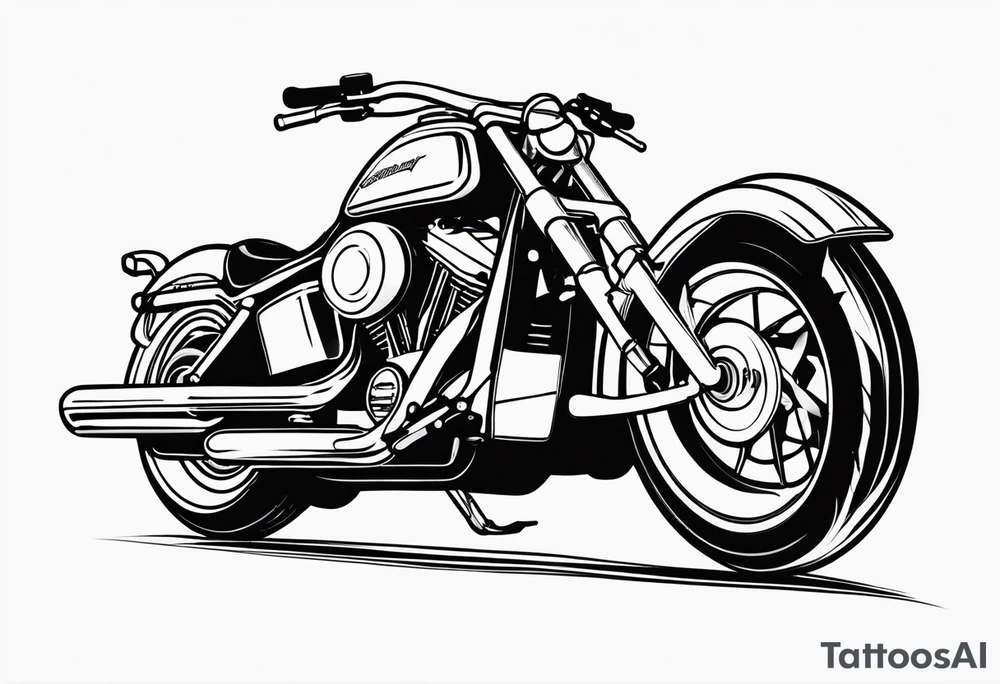 Rest in peace adam.Harley Davidson  with tall handlebars tattoo idea