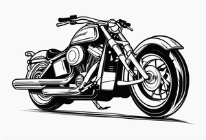 Rest in peace adam.Harley Davidson  with tall handlebars tattoo idea