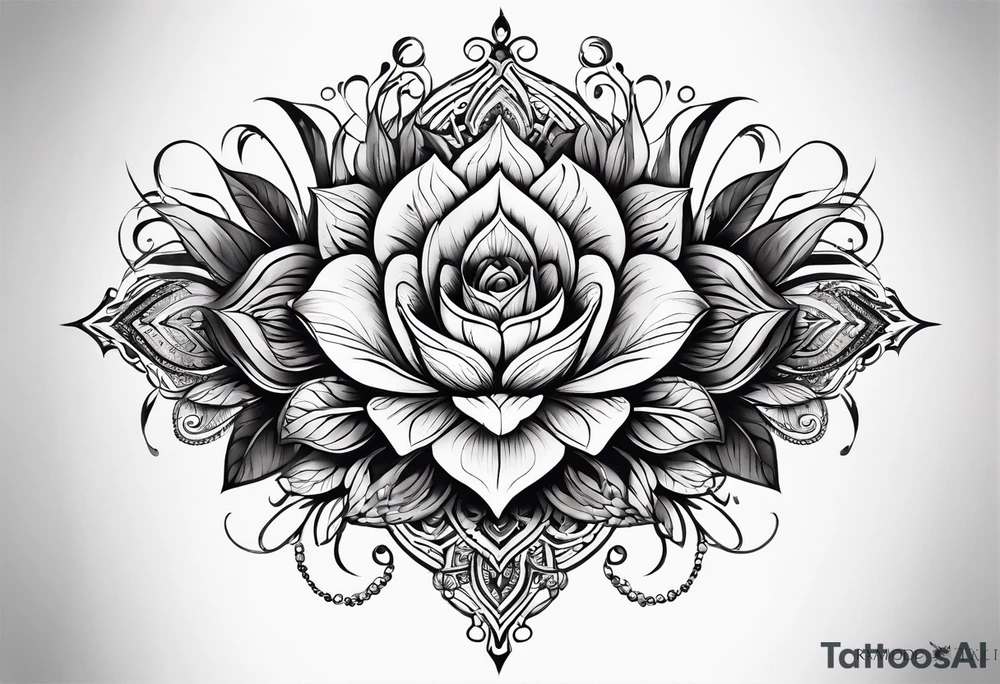 Horizontal tattoo inspired by nature that will go across thigh tattoo idea