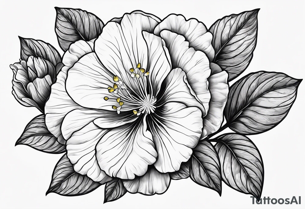 Primrose flower with heart tattoo idea