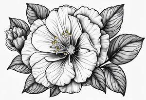 Primrose flower with heart tattoo idea