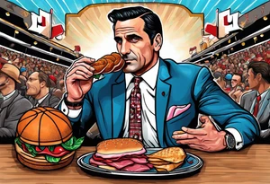Don Draper eating a ham sandwich at a basketball game tattoo idea