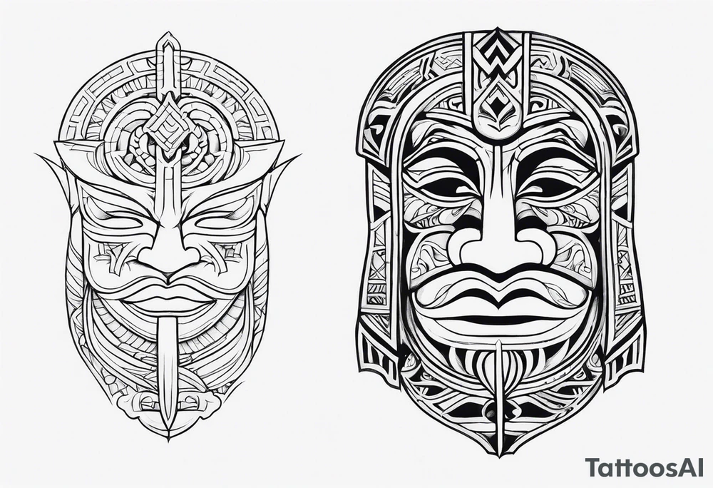 Polynesian neck to chin tattoo tattoo idea