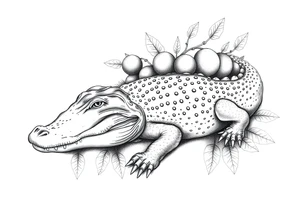 alligator with orange groves tattoo idea