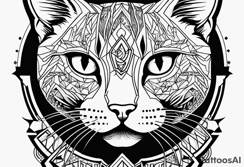 Cat with the words STRAY ARMY underneath tattoo idea