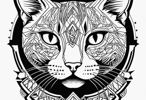 Cat with the words STRAY ARMY underneath tattoo idea