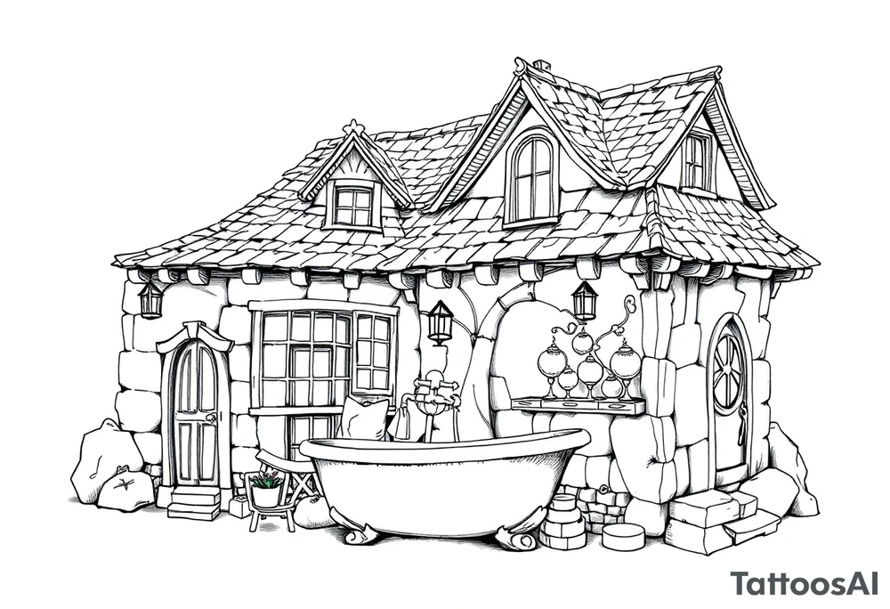 bath house from spirited away tattoo idea