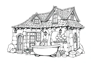 bath house from spirited away tattoo idea