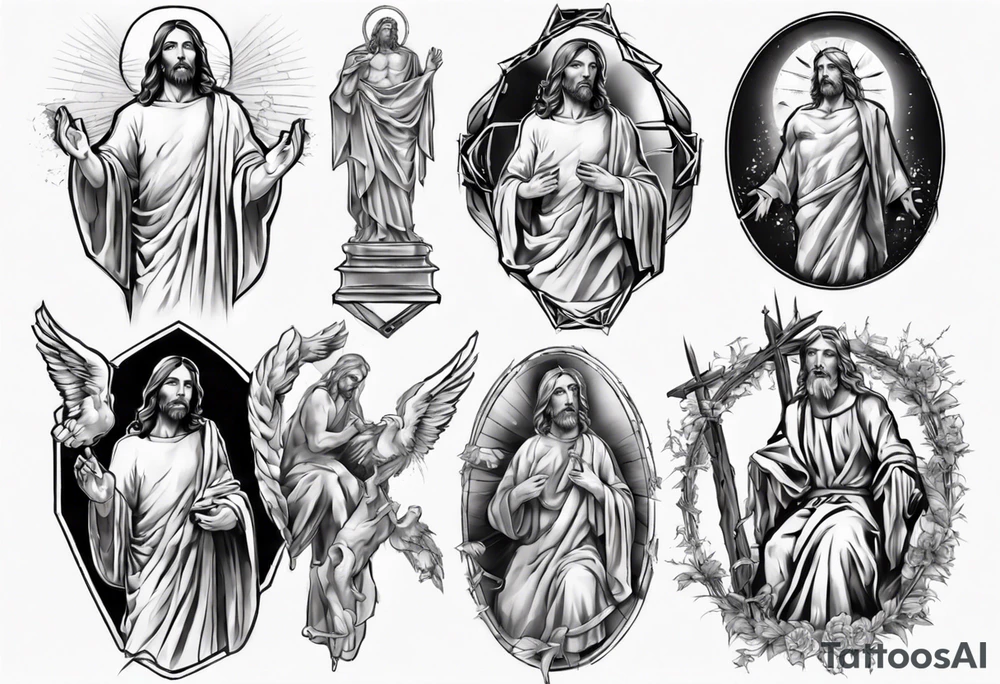 Jesus statue tattoo idea