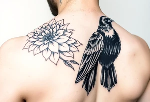 chrysanthemum and crow tattoo idea