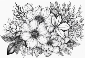 fine line  flowers tattoo idea