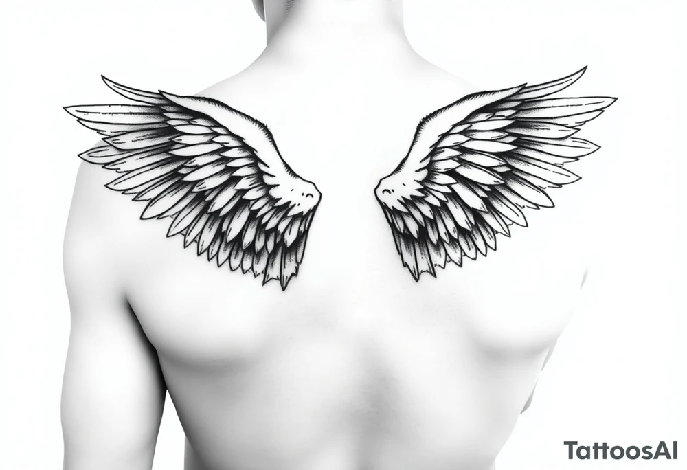 Angel with holes in her wings tattoo tattoo idea