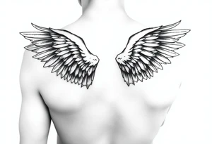 Angel with holes in her wings tattoo tattoo idea