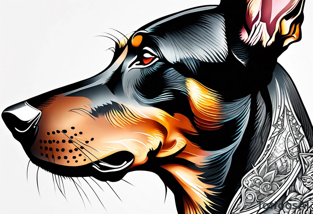 doberman with tattoos tattoo idea