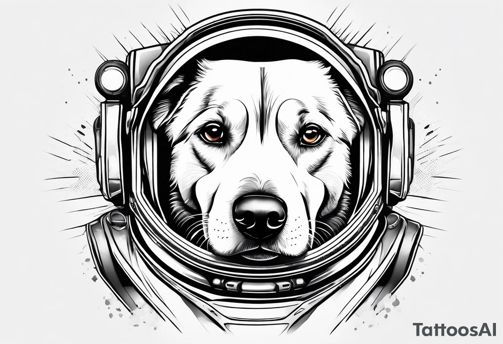dog in space tattoo idea