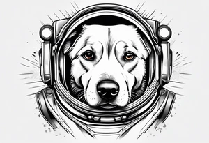 dog in space tattoo idea