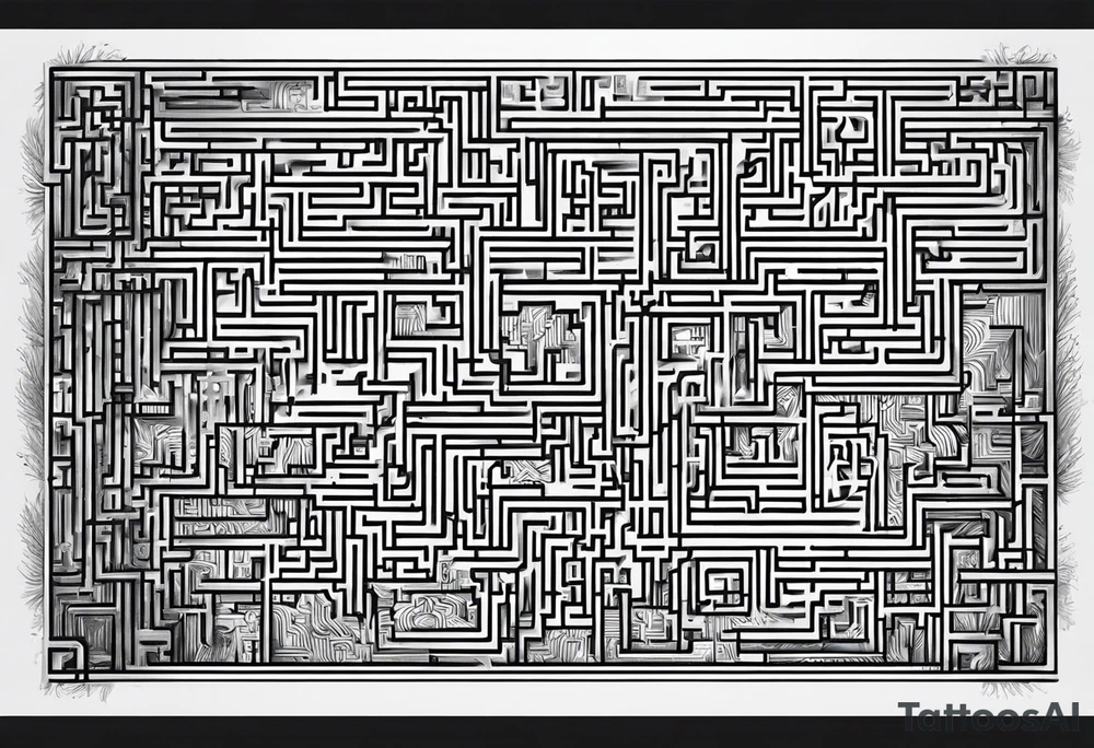 Maze full sleeve tattoo idea