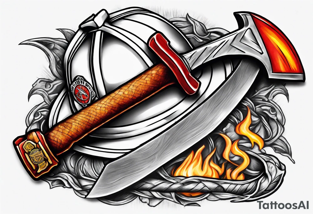 fire department halligan bar and axe tattoo idea