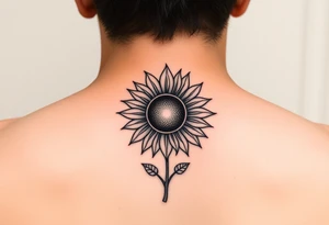 Sunflower, sun tattoo that will "shine" on another small tattoo right above my elbow . It will go on my bicep with a stem, minimal and feminine tattoo idea