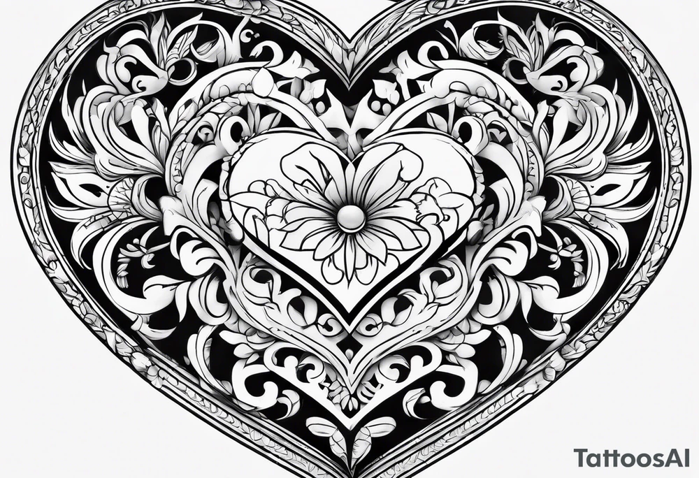 The word Mia inside a heart tattoo idea