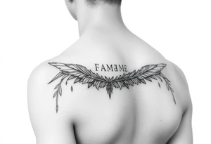 Femme spiritual fine line arm tattoo idea