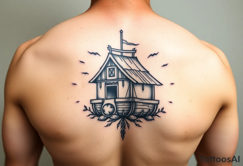 Samoan noah’s ark tattoo chest piece tattoo idea