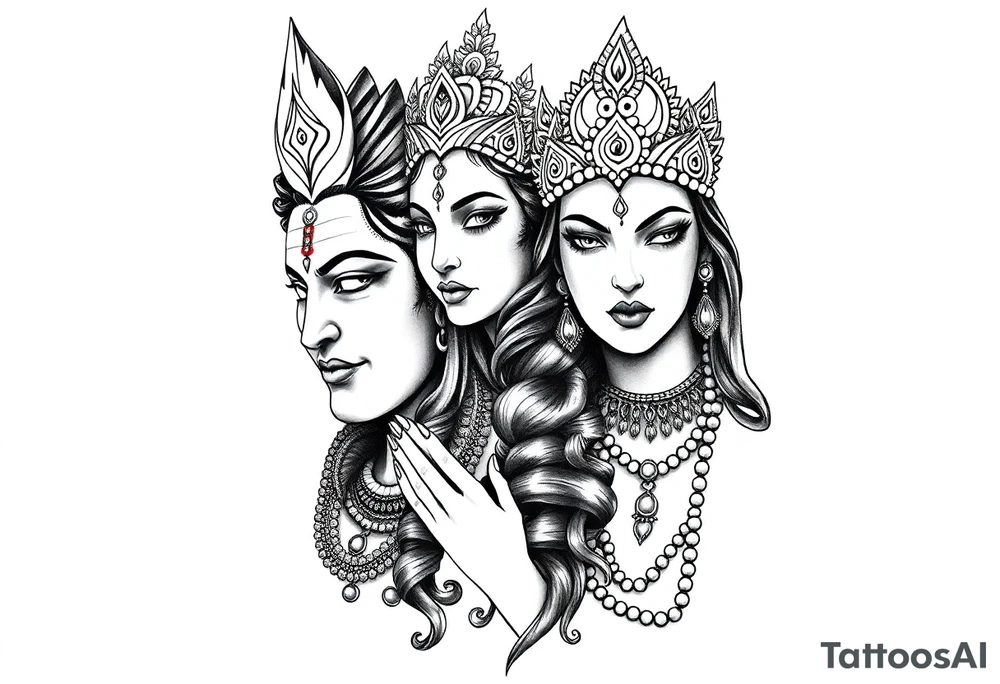 Lord Shiva, Godess Kali, Godess Lilith Together tattoo idea