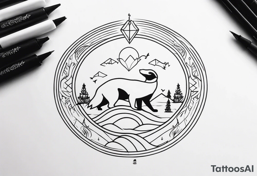 Healing with animals as the symbol tattoo idea