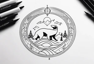 Healing with animals as the symbol tattoo idea