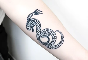 Snake tiger crane 
monkey tattoo idea