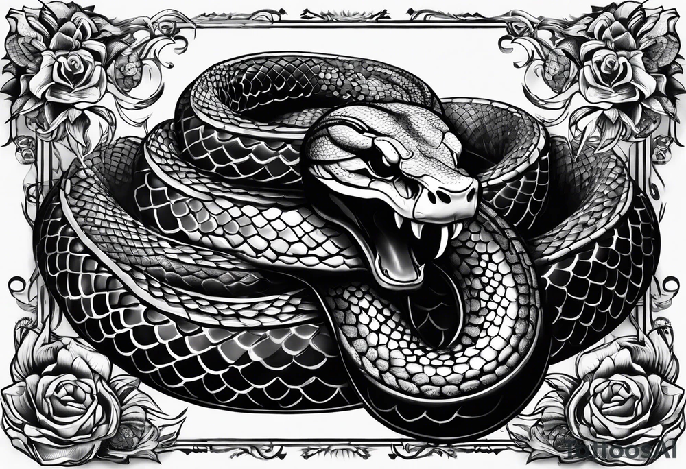 Anaconda with skull head tattoo idea