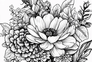 Birth Month Flowers
January, February, March, May, August tattoo idea