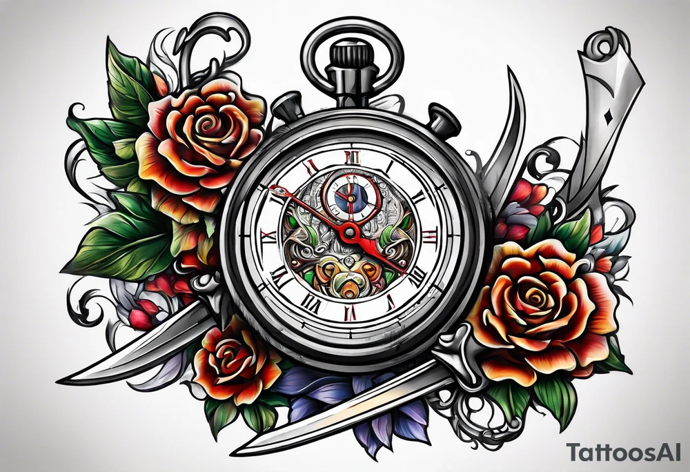 Stopwatch, sword tattoo idea