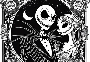 Jack skellington and sally for couple tattoo idea