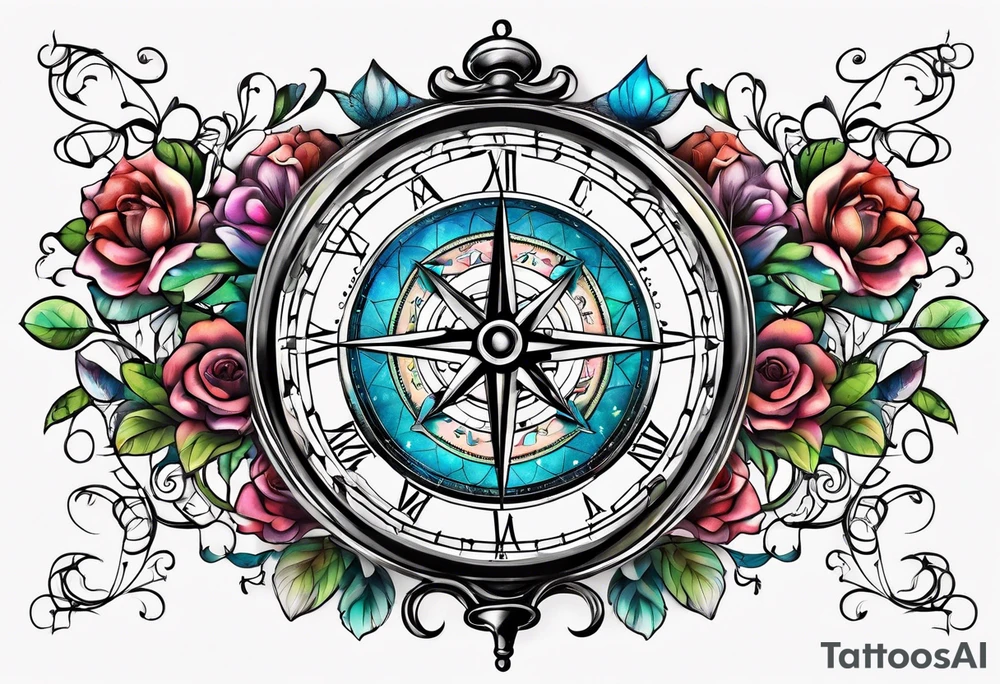 Compass dreams Alice wonderland tattoo idea