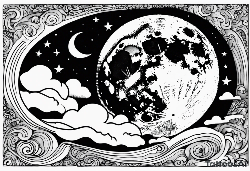 A moon with clouds december 25 1995 tattoo idea