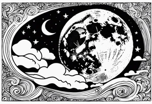 A moon with clouds december 25 1995 tattoo idea