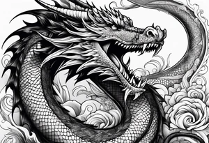 Drache mit Schlangenkörper tattoo idea