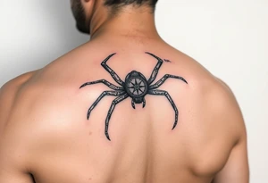 Spider carrying a compass tattoo idea